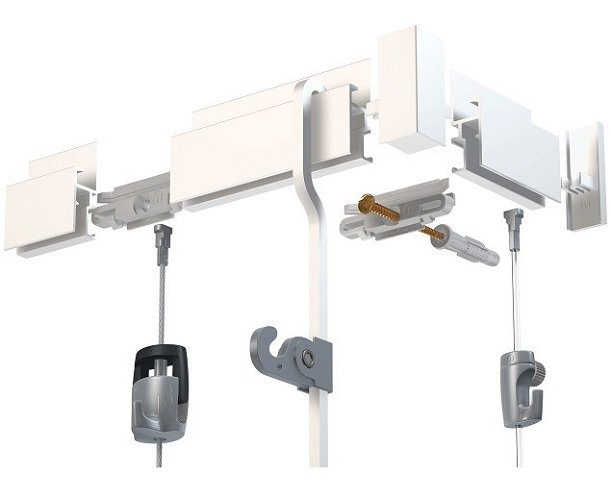 Newly R30 Rail White 2m Picture Hanging System Rail
