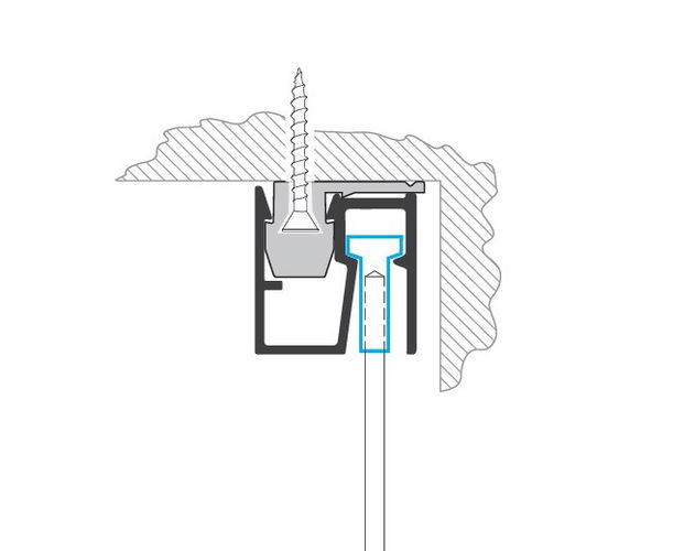 Newly R40 Rail White 2m Picture Hanging System Rail