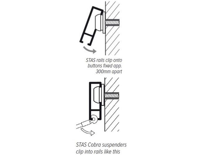 STAS Cliprail Silver 2m Picture Hanging System Rail