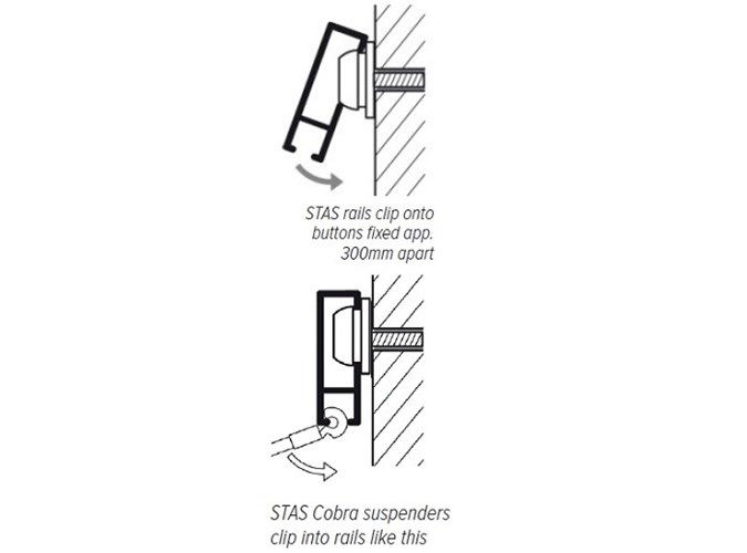 STAS Cliprail Silver 2m Picture Hanging System Rail