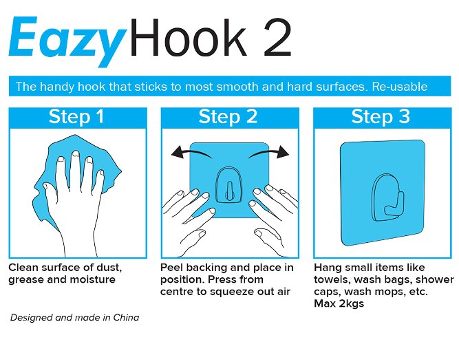 EazyHOOK 2 pack of 4 Hooks