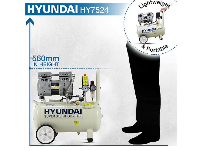 Hyundai 24L Oil Free Air Compressor