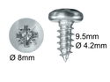 Wood Screws No.8 x 3/8" / 4.2mm x 9.5mm Pozi Pan Zinc pack 200