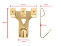 Picture Hooks 3 Pin 34mm Brass pack 100 with Pins