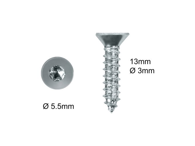 Wood Screws T8 3mm x 13mm Countersunk Torx Zinc Plated pack 500