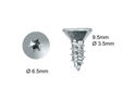 Wood Screws T15 3.5mm x 9.5mm Countersunk Torx Zinc Plated pack 500