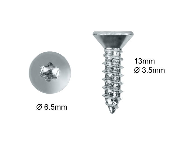 Wood Screws T15 3.5mm x 13mm Countersunk Torx Zinc Plated pack 500