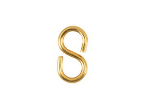 S Hooks Brass 18mm x 14g Pack of 20