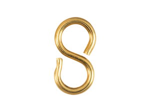 S Hooks Brass 25mm x 12g Pack of 20