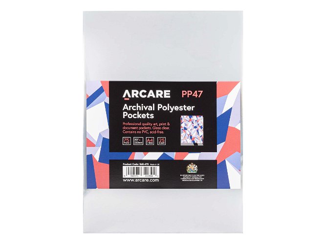 Clear Polyester Print Pockets 75mn 307 x 220mm A4 Pack 25