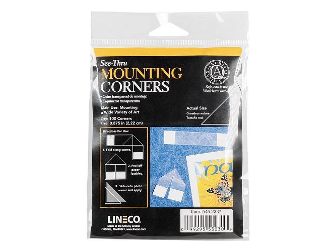 Lineco See Thru Archival Corners 22mm pack 100