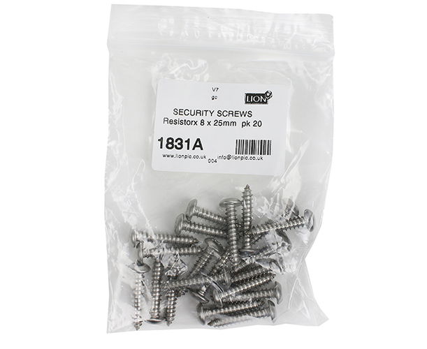 Security Screws 8 x 25mm pack of 20