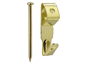 Picture Hooks 1 Pin Quality 23mm Brass Plated pack 1000 with Pins