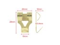 Picture Hooks 2 Pin Quality 28mm Brass Plated pack 100 with Pins
