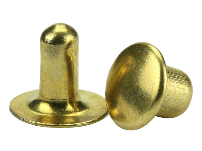 Rivets 2 Part Brass Plated 500 pairs