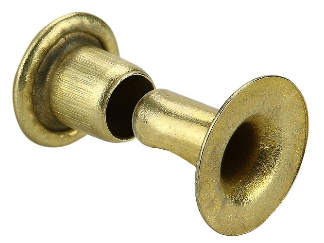Rivets 2 Part Brass Plated 500 pairs