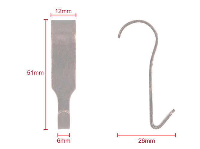 Picture Rail Hook 51mm x 12mm Bronze 20 pack