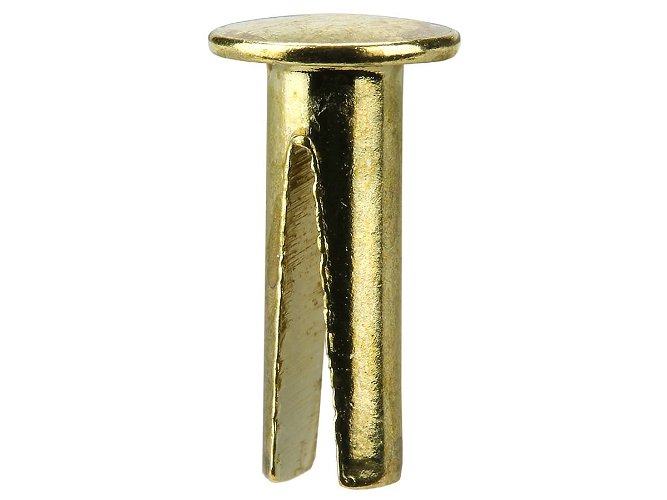 Bifurcated Rivets Brass Plated pack 1000