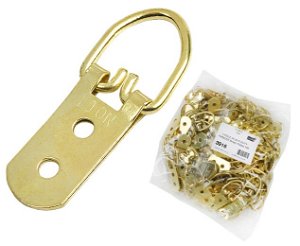 2 Hole Heavy Duty Picture Hanger 58mm Brass Plated pack of 100