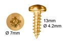 Wood Screws No.8 x 1/2" / 4.2mm x 13mm Pan Pozi Brass Plated pack 200