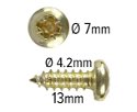 Wood Screws No.8 x 1/2" / 4.2mm x 13mm Pan Pozi Brass Plated pack 1000
