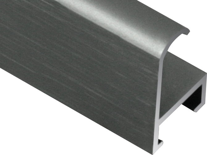 10mm 'Aluminium M15' Contrast Grey Matt Length Frame Moulding