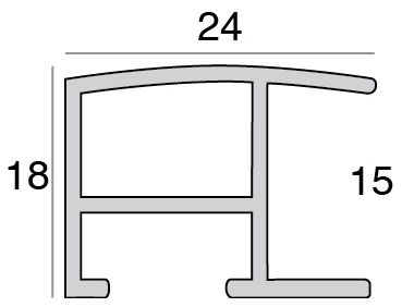 24mm 'Aluminium M59' Contrast Grey Matt Length Frame Moulding