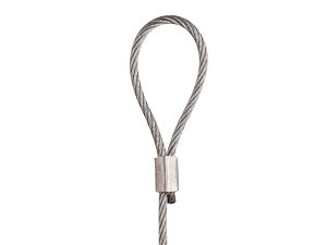 Steel Cable Suspender with Crimped Loop top 2mm dia 1.5m Pack 10