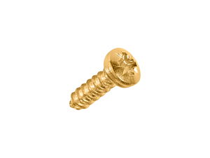 Wood Screws No.4 x 3/8" / 3mm x 9.5mm Pan Pozi Brass Plated pack 200