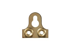 Keyhole Mirror Plates 19mm Brass Plated pack 100