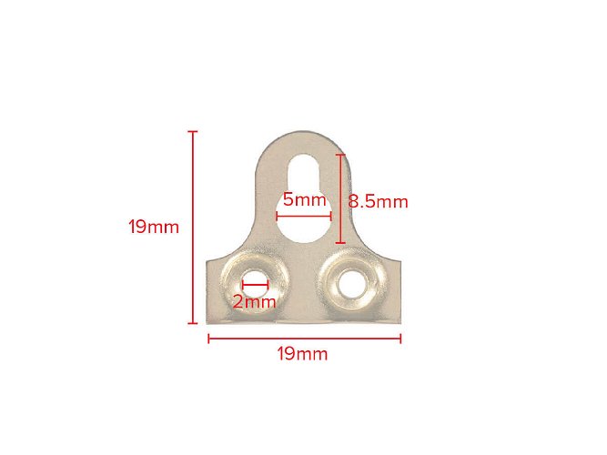 Keyhole Mirror Plates 19mm Brass Plated pack 100