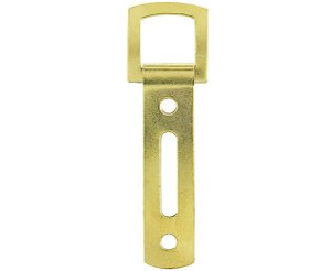 Heavy Duty Strap Hangers 84mm Slotted Brass Plated pack 20