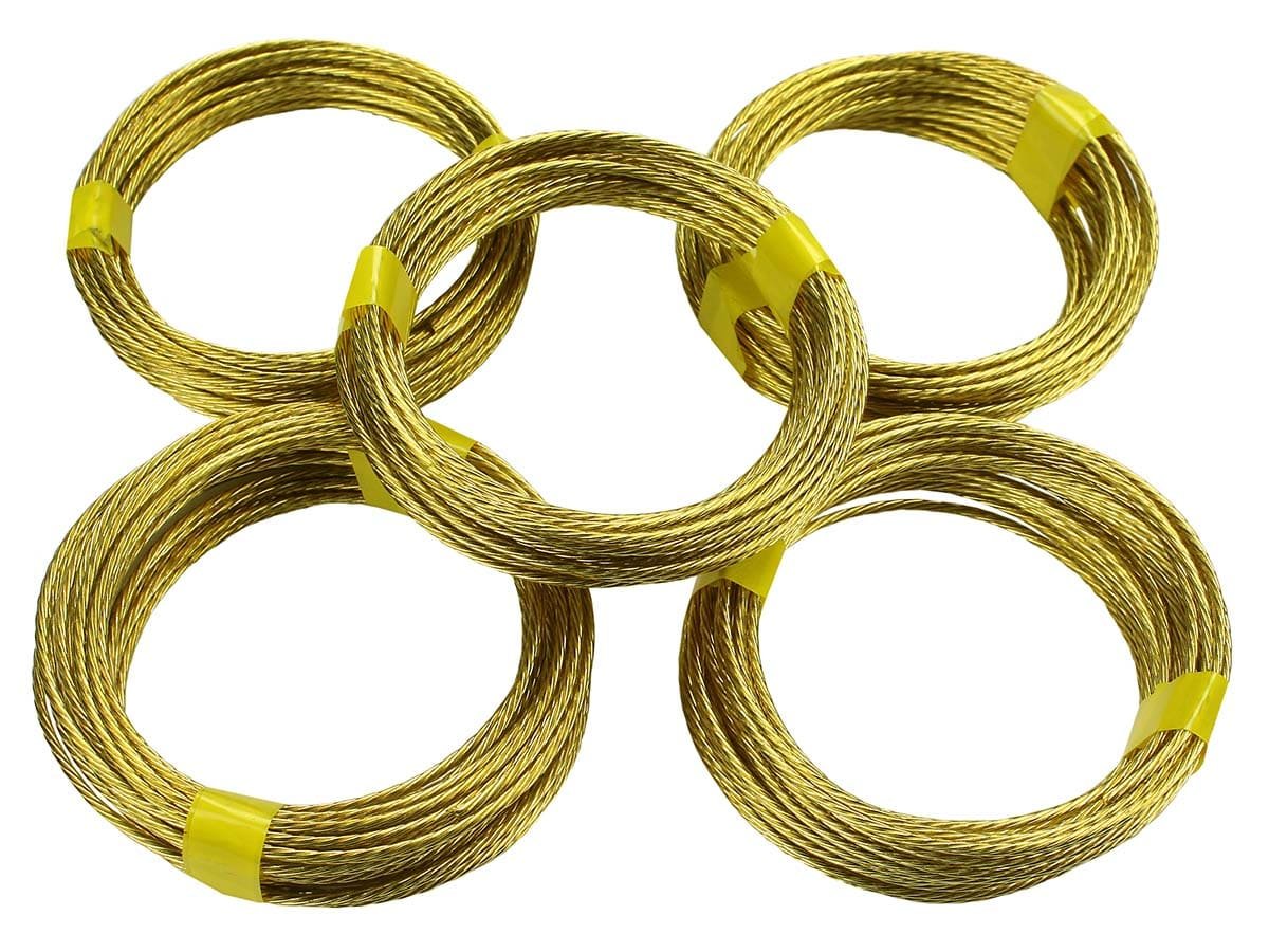 3m Coils No.1 Brass Strong Picture Frame Photo Hanging Wire Braided 0.80mm 6kg 