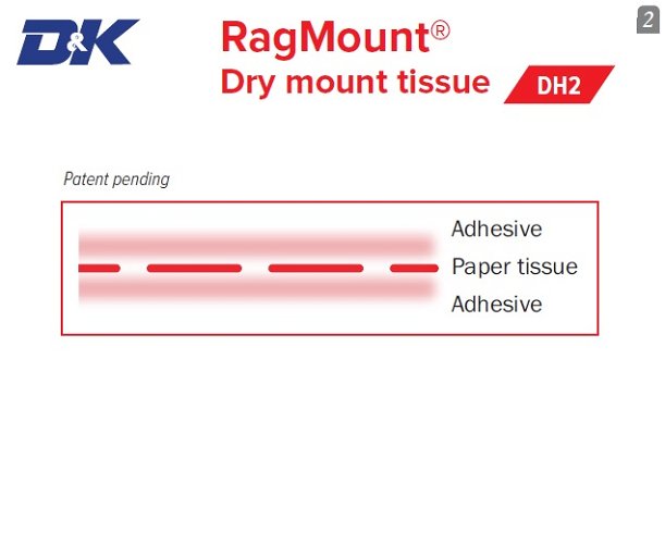 D&K DH2 RagMount DMT Dry Mount Tissue 622mm x 50m roll