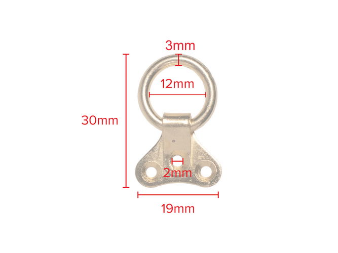Small 3 Hole D Ring Brass Plated 500 pack