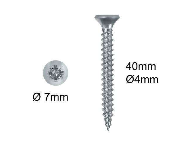 Wall Screws Cross Head 4mm x 40mm pack 10