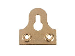 Keyhole Mirror Plates 32mm Brass Plated pack 100