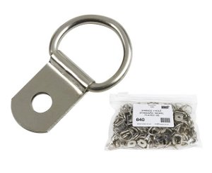 Quality 1 Hole D Rings Nickel Plated 100 pack