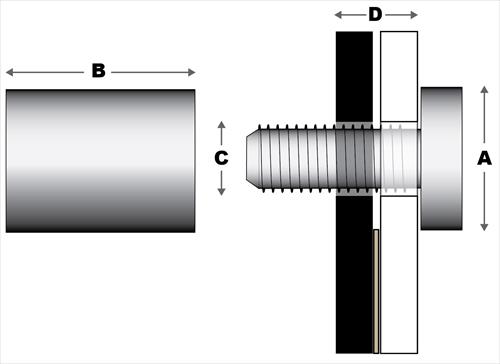 Brushed Chrome Stand Offs 19mm x 19mm 4 pieces