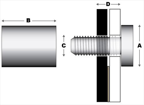 Brushed Chrome Stand Offs 19mm x 19mm 4 pieces 