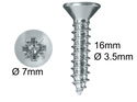 Wood Screws No.6 x 5/8" / 3.5mm x 16mm Pozi CSK pack 200