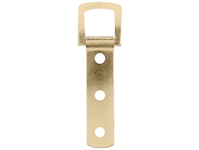 Heavy Duty Strap Hangers 84mm 3 Hole Brass Plated pack 20