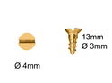 Wood Screws No.2 x 1/4" / 2.2mm x 6mm CSK Slotted Brass pack 200