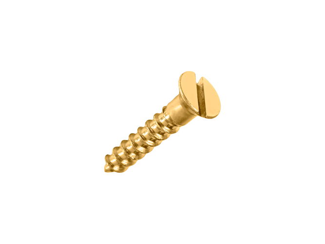 Wood Screws 3mm x 16mm Countersunk Slotted Brass pack 200