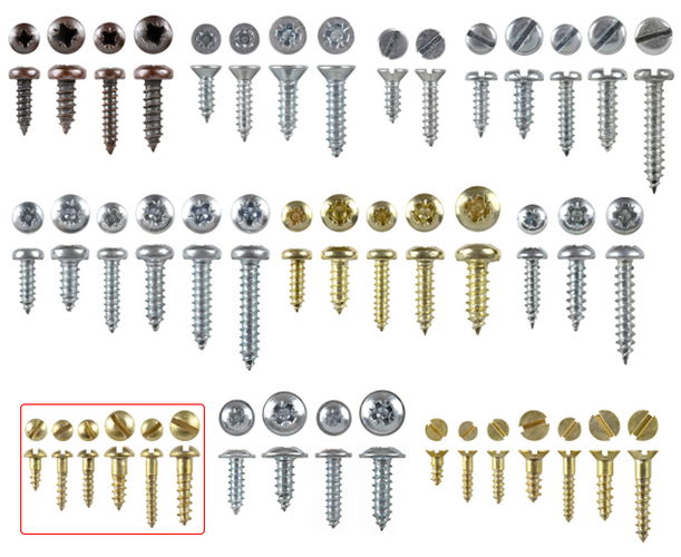 Slotted Round Head Solid Brass Screws 2.2mm x 6mm 200 pieces