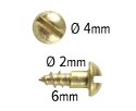 Slotted Round Head Solid Brass Screws 2.2mm x 6mm 200 pieces