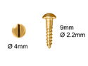 Wood Screws 2.2mm x 9.5mm Round Slotted Brass pack 200