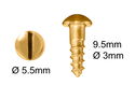 Wood Screws 3mm x 9.5mm Round Slotted Brass pack 200