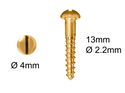 Wood Screws No.2 x 1/2" / 2.2mm x 13mm Round Slotted Brass pack 200