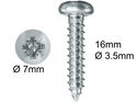 Wood Screws No.6 x 5/8" / 3.5mm x 16mm Pan Pozi Zinc pack 200